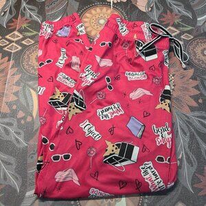 Legally Blonde Medium Bright Pink Drawstring Lightweight Loungewear Sleep Pants